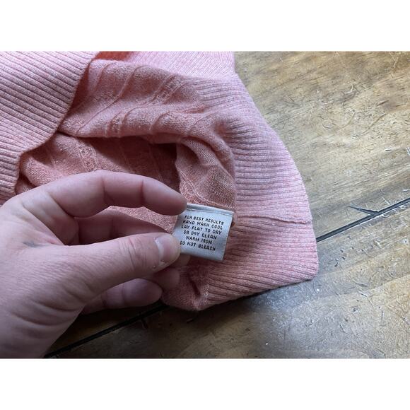 Peter Millar Men's Pink 1/4 Zip Cashmere Linen Cable Knit Pullover Sweater M - Picture 11 of 14